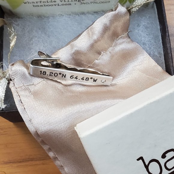 Bamboo Studios St. John Virgin Islands Diamond Encrusted Tie Tack - Picture 5 of 5